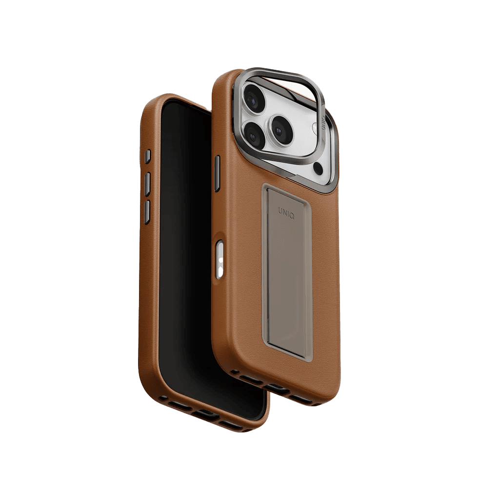 Uniq Heldro Pro FlexGrip Leatherette Case for iPhone 17 Pro Caramel
