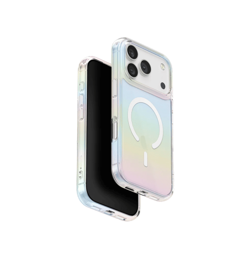 Uniq Iridescia Holographic Protective Case with MagClick Compatibility for iPhone 17 Pro Holo Quartz