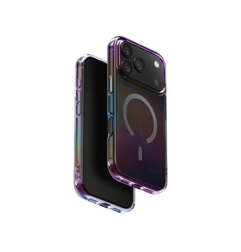 Uniq Iridescia Holographic Protective Case with MagClick Compatibility for iPhone 17 Pro Quartz