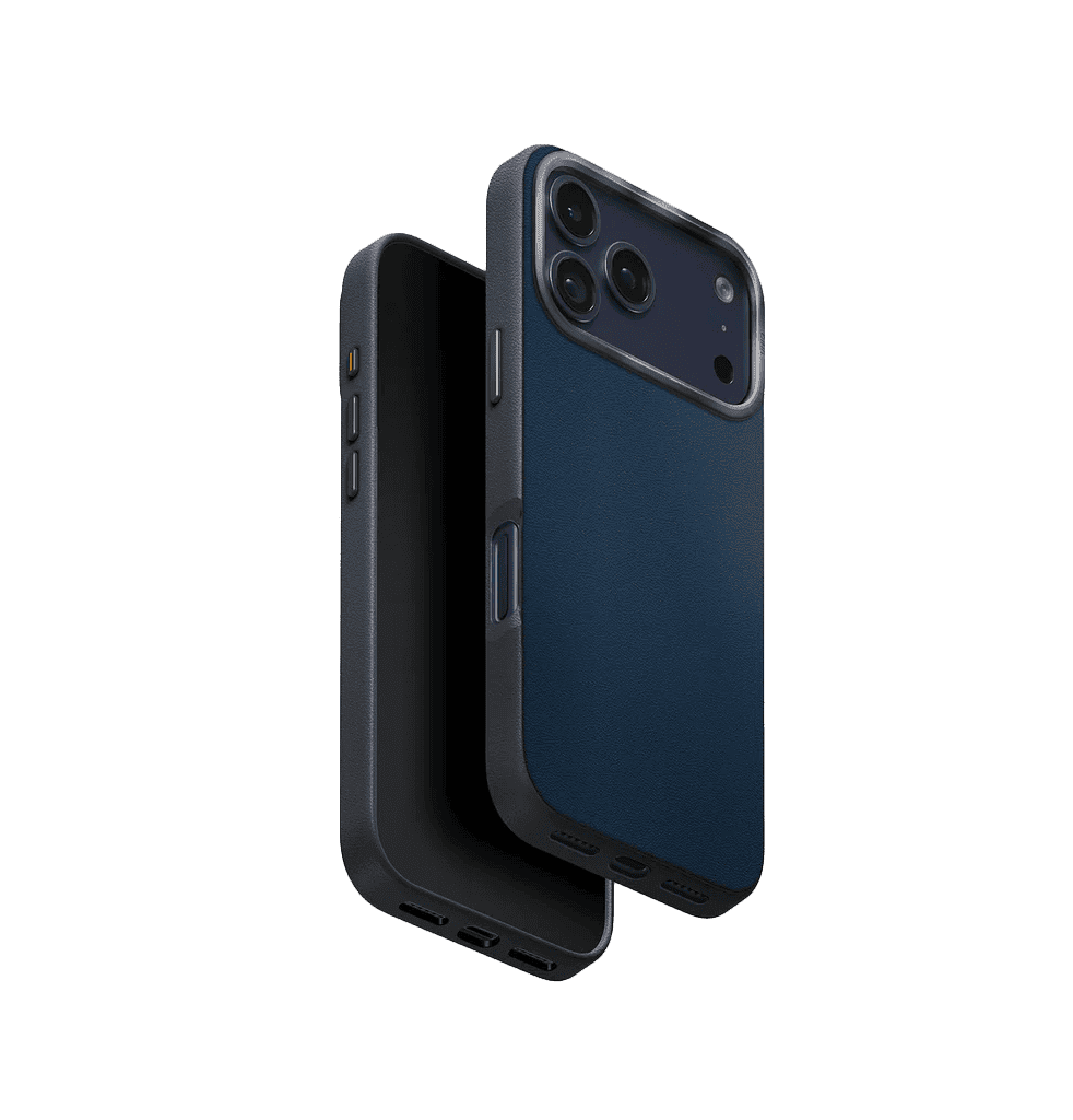 Uniq Lyden DS Dual-Tone Premium Leatherette Case for iPhone 17 Pro Max Steel Blue
