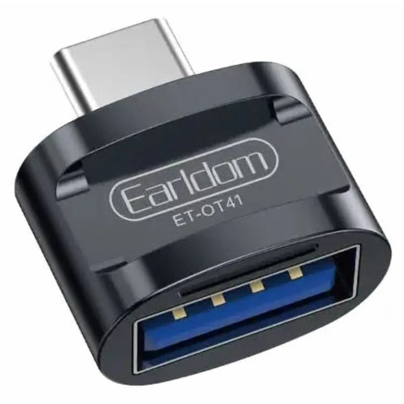 موصل Earldom USB-C إلى USB-A OTG أسود