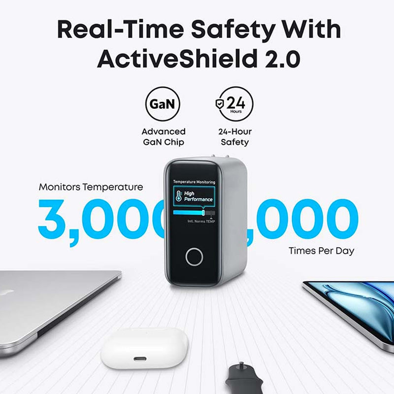 أنكر شاحن منزلي سريع 140 واط PD-C 3 منافذ مع كابل USB-C
