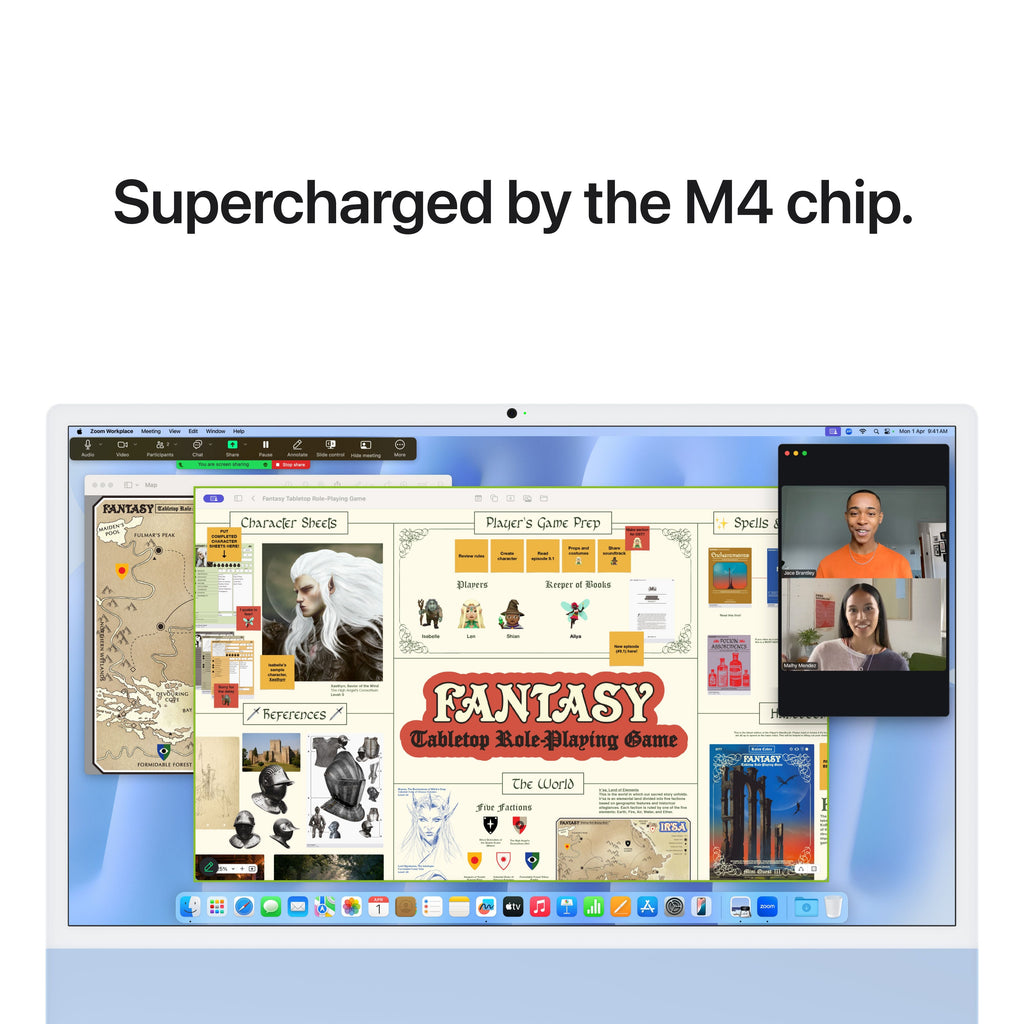 24-inch iMac with Retina 4.5K display: Apple M4 chip with 8-core CPU and 8-core GPU, SSD