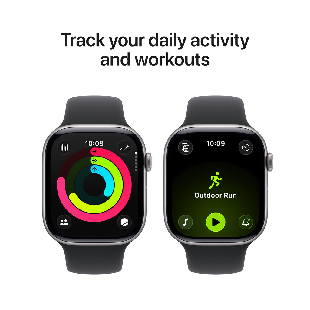 Apple Watch Series 11 GPS 42mm Aluminium Case with Black Sport Band S/M
