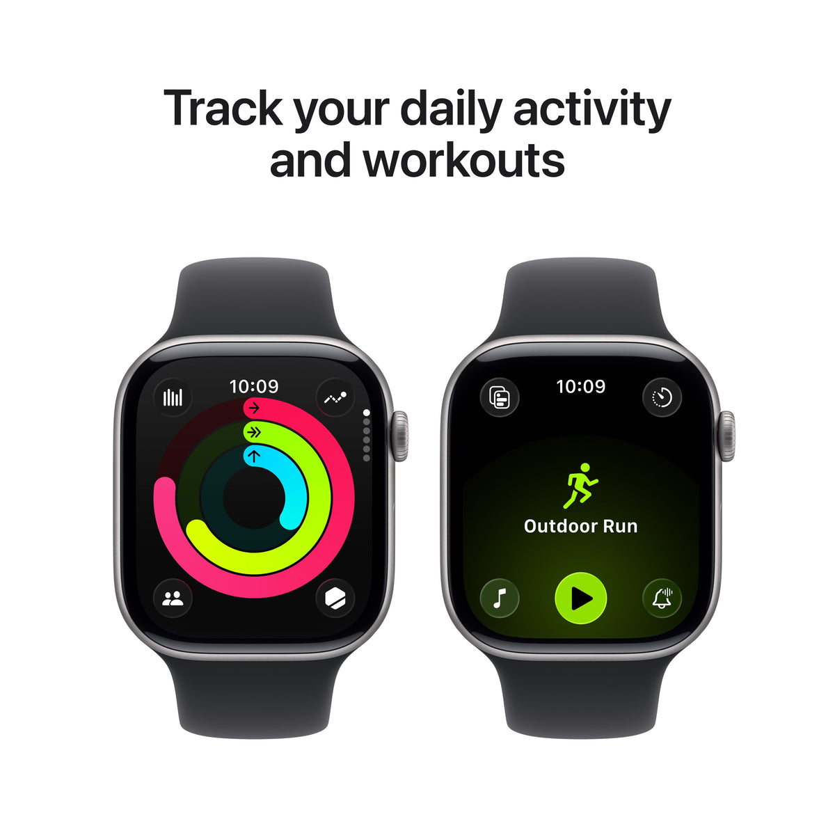 Apple Watch Series 11 GPS 42mm Aluminium Case with Black Sport Band S/M