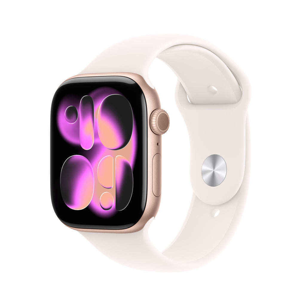 Apple Watch Series 11 GPS 46mm Aluminium Case with Light Blush Sport Band S/M