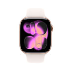 Apple Watch Series 11 GPS 46mm Aluminium Case with Light Blush Sport Band S/M