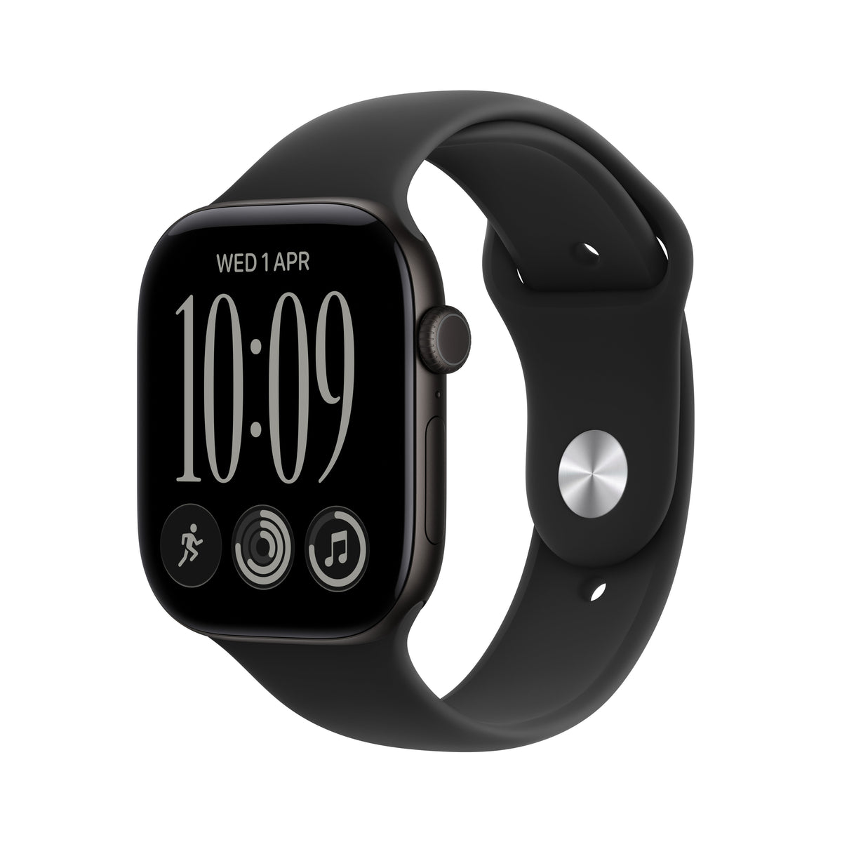 Apple Watch Series 12 GPS 42mm Aluminum Case with Black Sport Band S/M