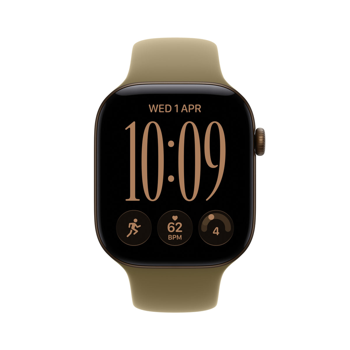 Apple Watch Series 12 GPS 42mm Dark Aluminum Case with Olive Sport Band S/M