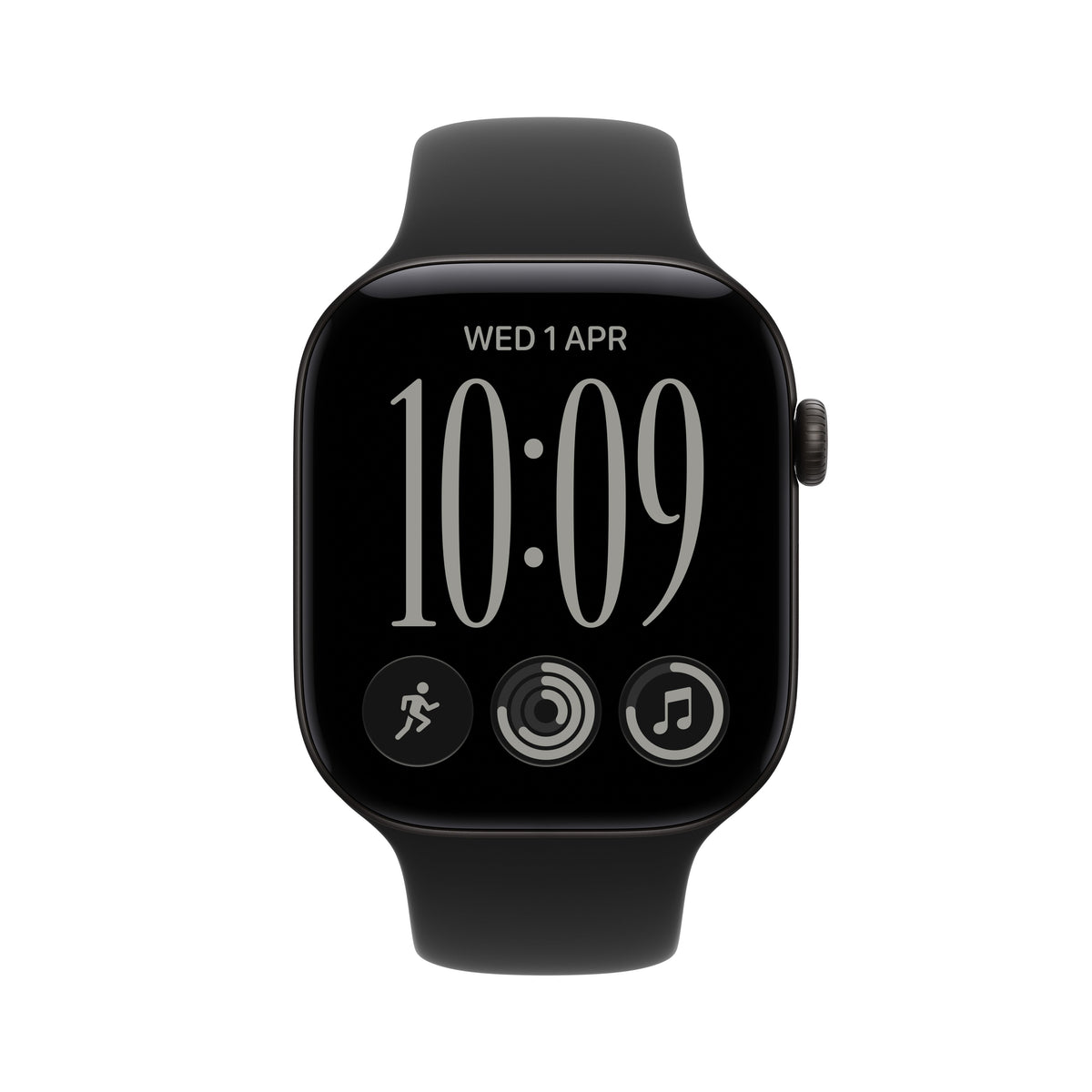 Apple Watch Series 12 GPS 46mm Aluminum Case with Black Sport Band S/M