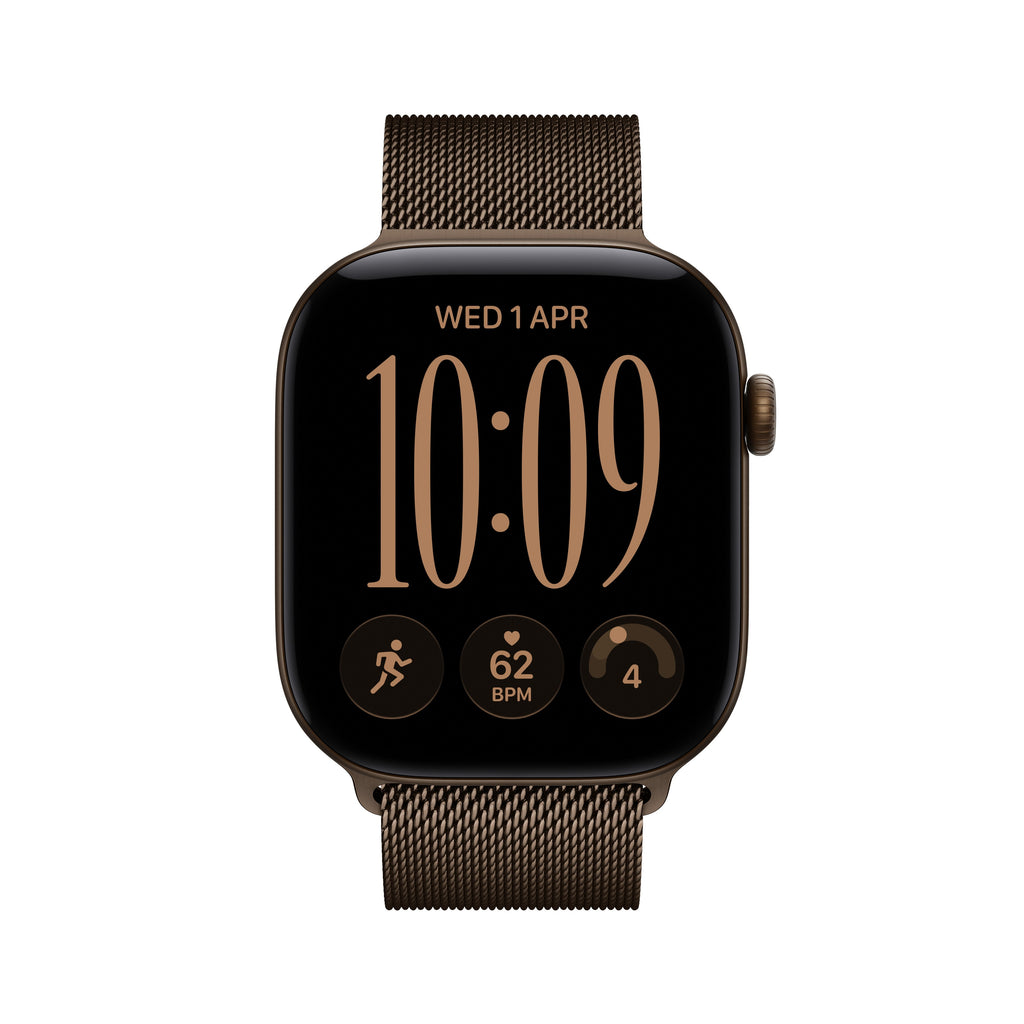 Apple Watch Series 12 GPS 46mm Dark Aluminum Case with Dark Bronze Milanese Loop M/L
