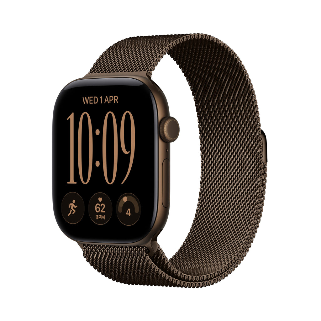 Apple Watch Series 12 GPS 46mm Dark Aluminum Case with Dark Bronze Milanese Loop M/L