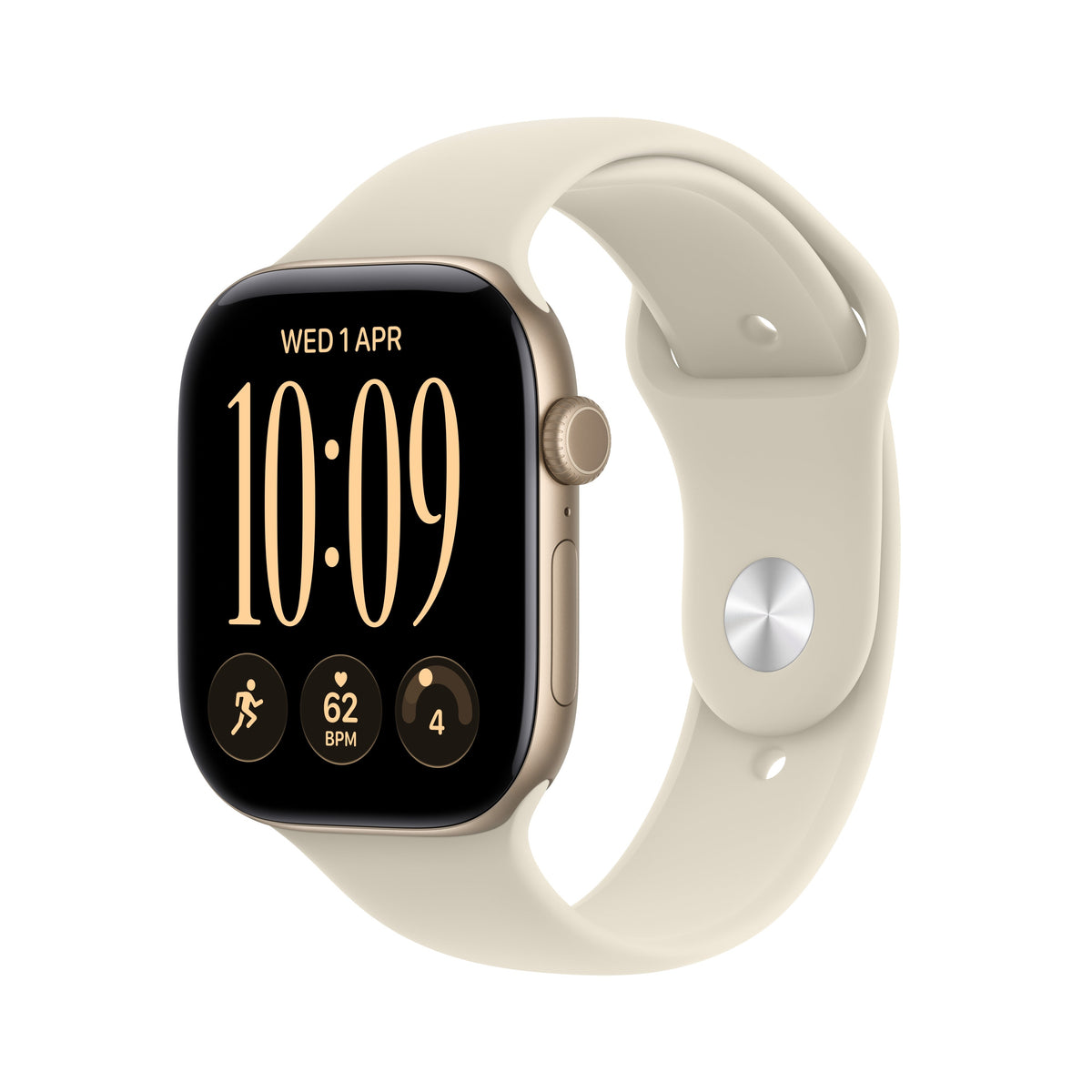 Apple Watch Series 12 GPS 46mm Light Aluminum Case with Sand Sport Band M/L