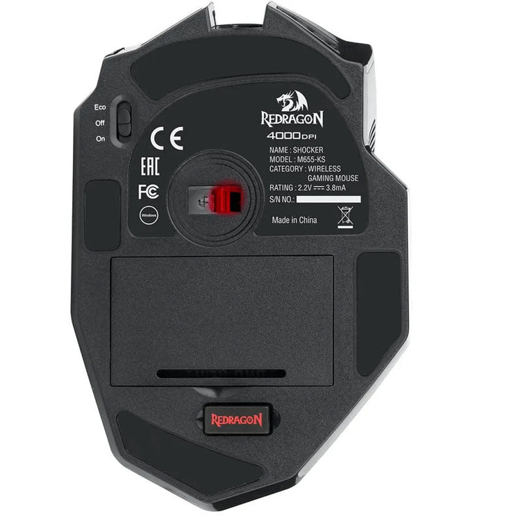 اوس ألعاب Redragon Shocker M655-KS ويرلس أداء لاسلكي فائق وتصميم مريح