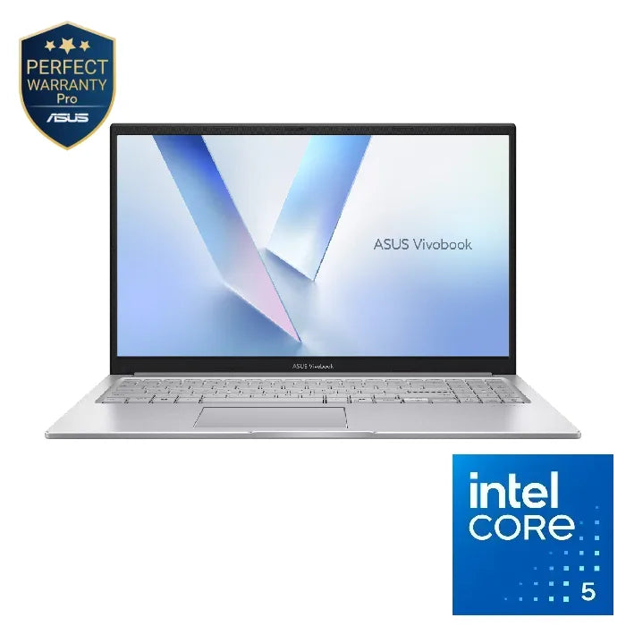 لابتوب ASUS Vivobook 15 معالج Intel® Core™ 5 320، ذاكرة 8 جيجابايت، سعة 512 جيجابايت SSD، بطاقة Intel® Graphics، شاشة 15.6 بوصة FHD، ويندوز 11، فضي