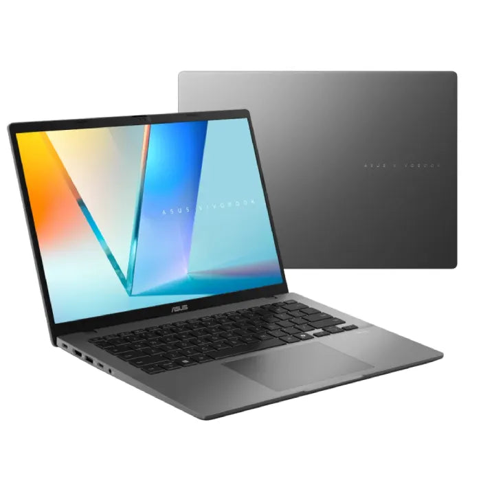 لابتوب ASUS Vivobook S14 معالج Intel® Core™ Ultra 7 355، ذاكرة 16 جيجابايت، سعة 512 جيجابايت SSD، بطاقة Intel® Graphics، شاشة 14 بوصة WUXGA، ويندوز 11، رمادي مطفي