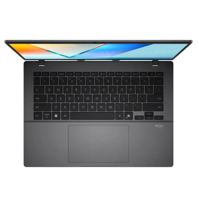 لابتوب ASUS Vivobook S14 معالج Intel® Core™ Ultra 7 355، ذاكرة 16 جيجابايت، سعة 512 جيجابايت SSD، بطاقة Intel® Graphics، شاشة 14 بوصة WUXGA، ويندوز 11، رمادي مطفي