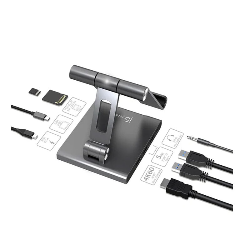 j5create -حامل متعدد الزوايا مزود بقاعدة توصيل لجهاز iPad Pro®-JTS224