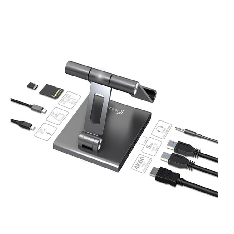 j5create -حامل متعدد الزوايا مزود بقاعدة توصيل لجهاز iPad Pro®-JTS224