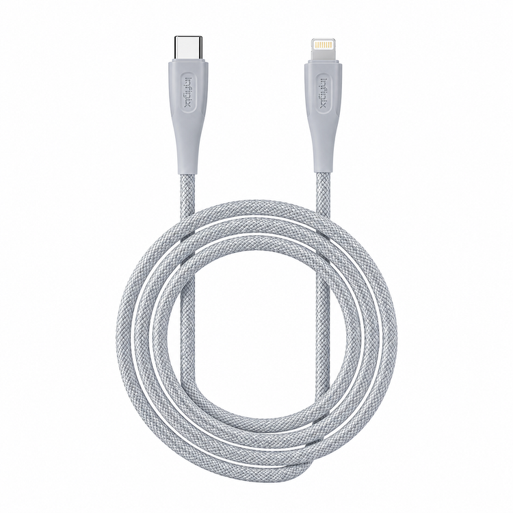 كابل Infinix USB Type-C إلى Lightning بقدرة 2.4 أمبير رمادي