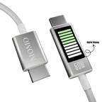 كابل MOMO USB Type-C إلى USB Type-C للشحن السريع 60 واط بطول 1.2 متر أبيض