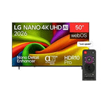 تلفزيون ال جي سمارت، 4K UHD نانوسيل، رسيفر مدمج أسود