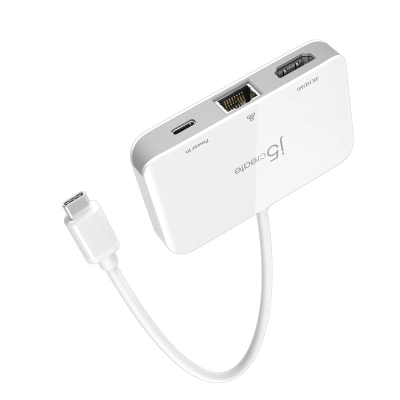 j5create محول USB-C® إلى HDMI™ بدقة 4K وإيثرنت- JCA351