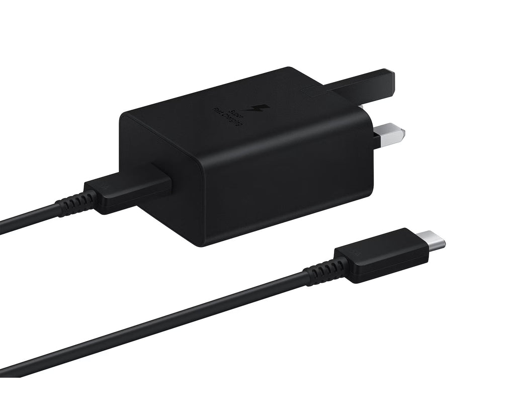 شاحن Samsung 45 وات مع كابل USB-C إلى USB-C بطول 1.8 متر أسود