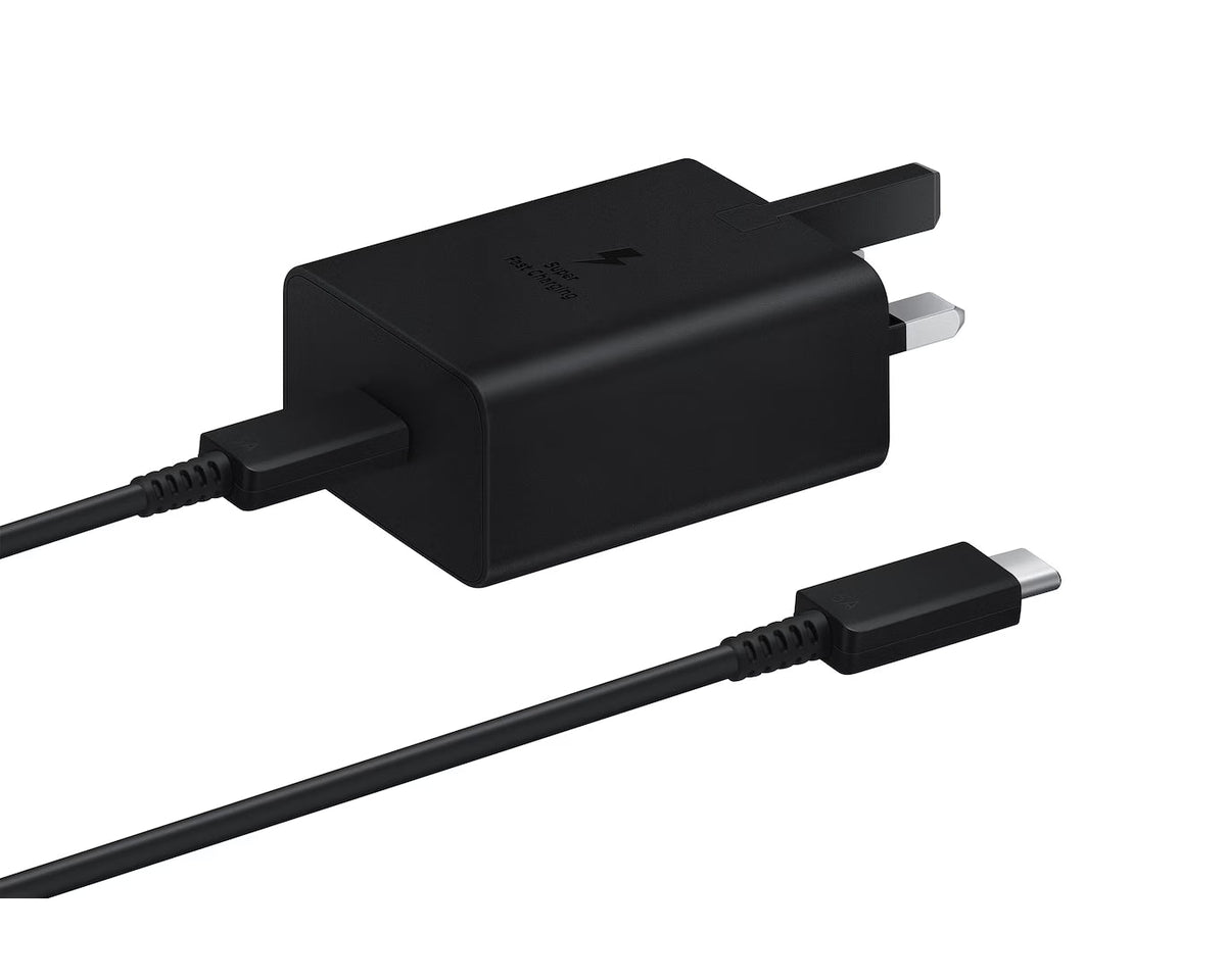 شاحن Samsung 45 وات مع كابل USB-C إلى USB-C بطول 1.8 متر أسود