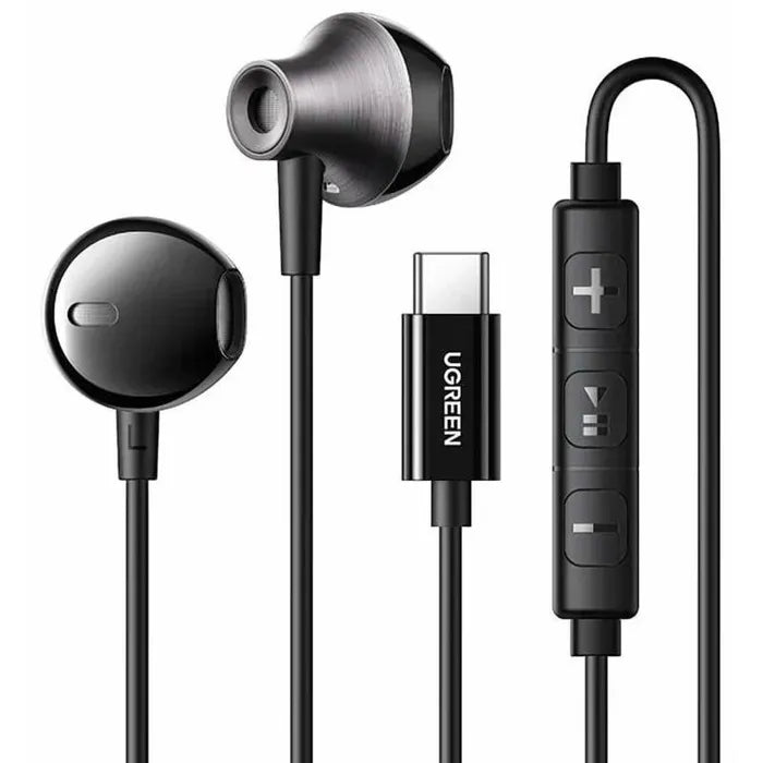 سماعة أذن سلكية UGREEN USB-C داخل الأذن مع ميكروفون EP106 أسود
