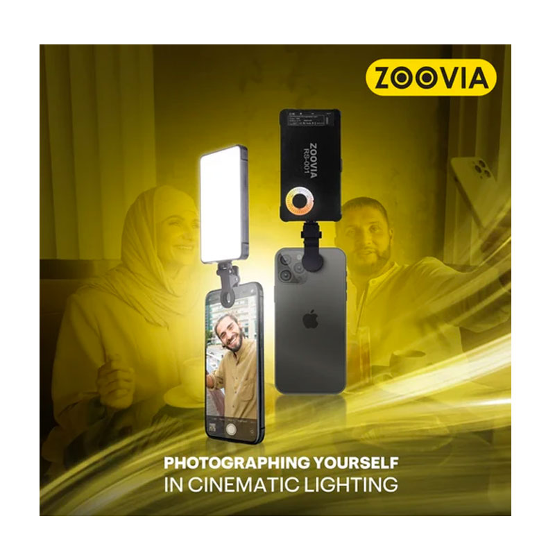 ZOOVIA RS-001 حامل فيديو محمول بإضاءة LED للهواتف الذكية