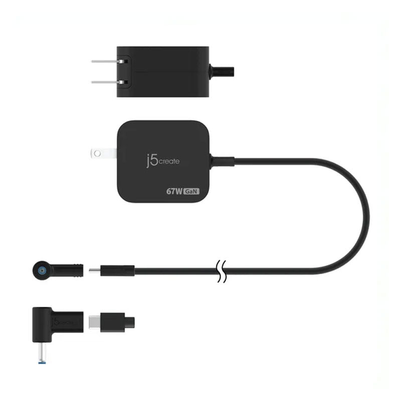 j5create 67W GaN PD USB-C® Mini Charger with 4.5 mm DC Converter JVA11