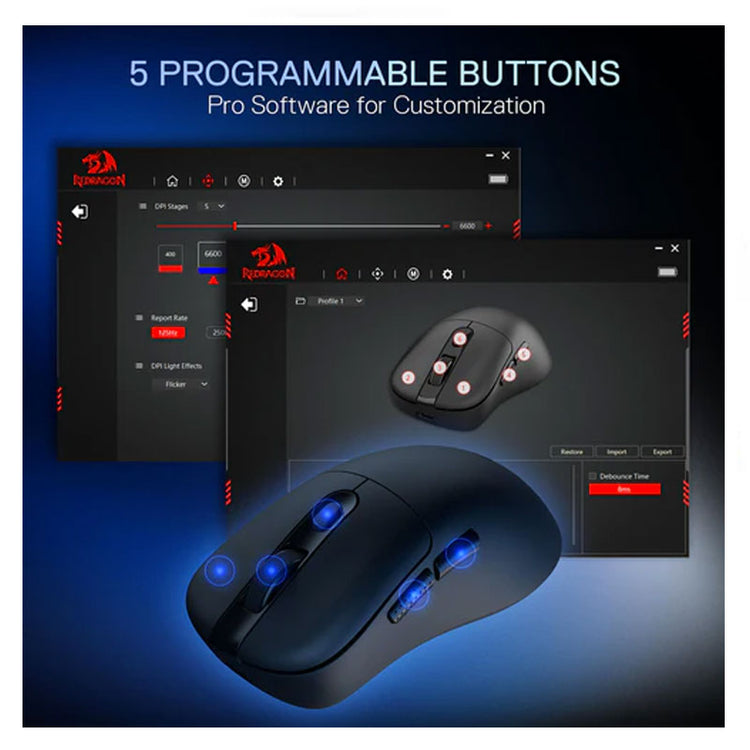 ريدراجون ماوس ألعاب لاسلكي خفيف الوزن