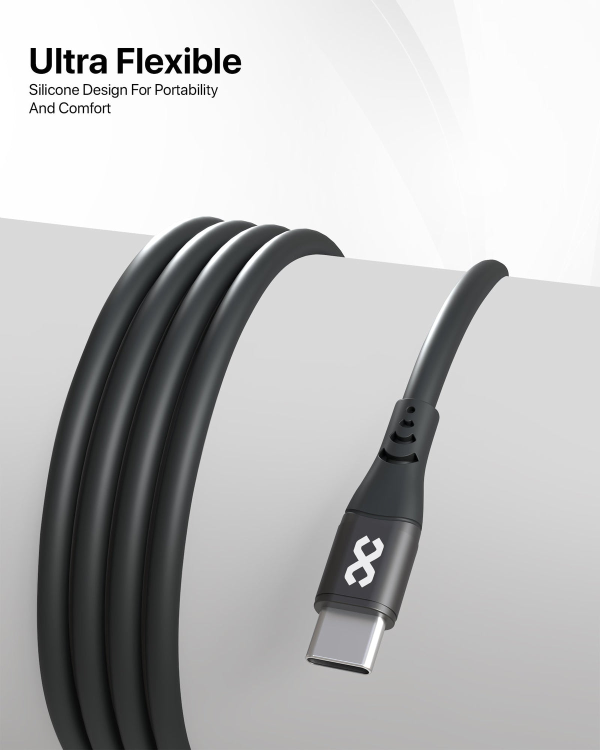 infyty DUO FLEX-I Silicone USB-C to USB-C Charging Cable 100W )