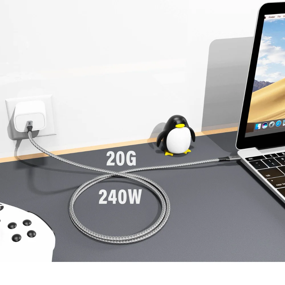 infyty INFINTY POWER G2 Nylon Braided USB-C to USB-C Charging Cable 240W )