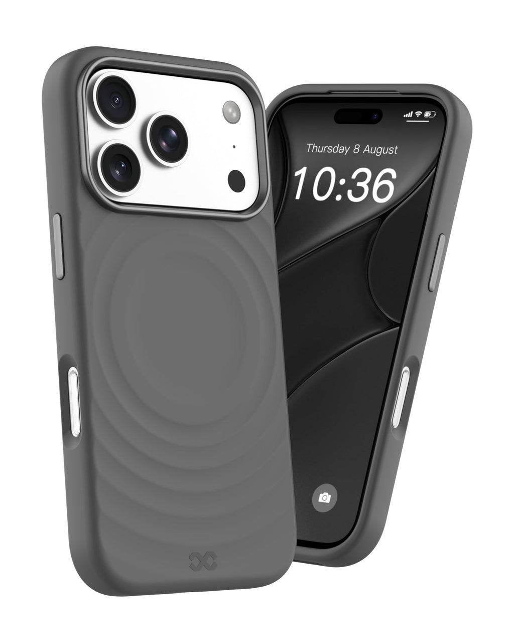 infyty QUIVERX Soft Silicone Ripple Case with Metallic Accents for iPhone 18 Pro