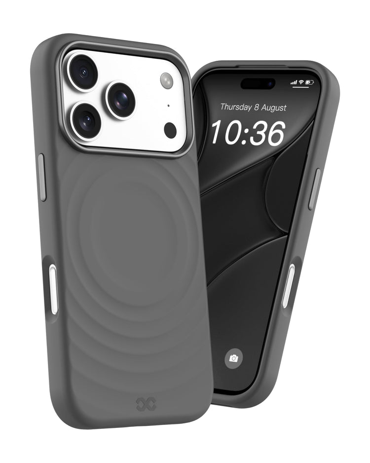 infyty QUIVERX Soft Silicone Ripple Case with Metallic Accents for iPhone 18 Pro