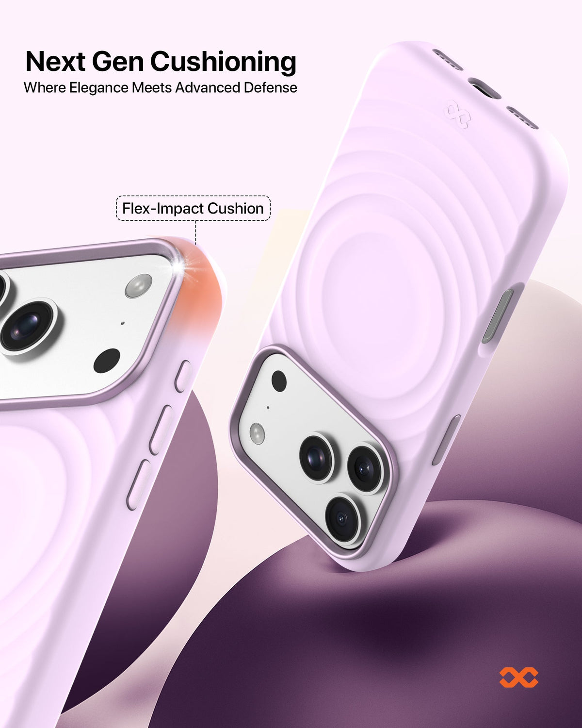 infyty QUIVERX Soft Silicone Ripple Case with Metallic Accents for iPhone 18 Pro