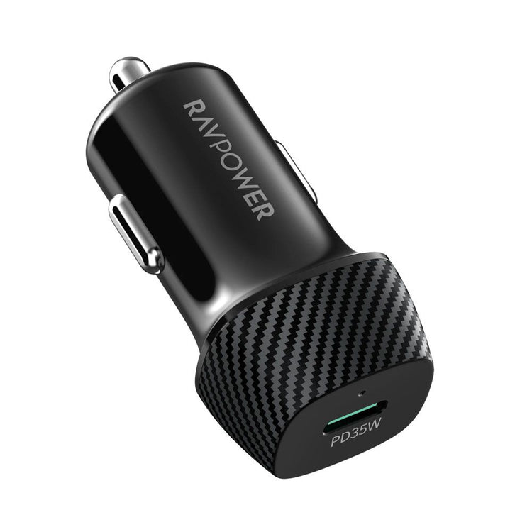 شاحن سيارة RAVPower USB-C PD بقدرة 35 واط أسود