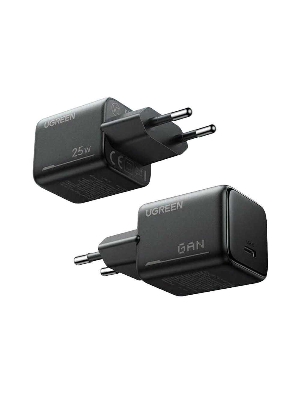 شاحن حائط UGREEN USB-C بتقنية GaN، قدرة 25 واط، موديل X517 أسود