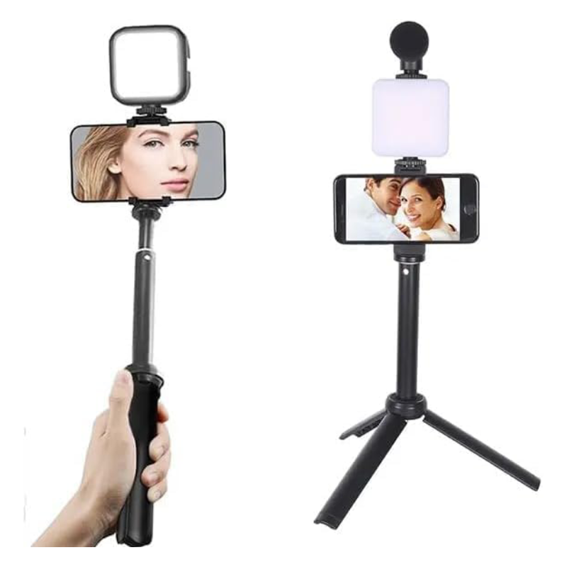بلاكوما طقم لتصوير الفيديو PK-772 ميكروفون، ترايبود، إضاءة LED، جهاز تحكم عن بُعد