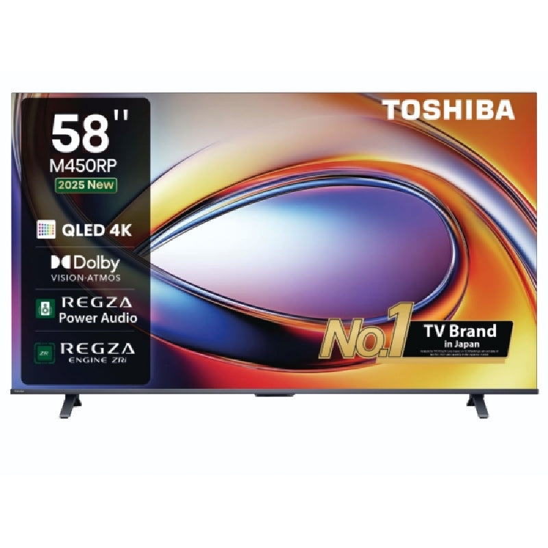 تلفزيون توشيبا سمارت 58 بوصه QLED دقة 4K UHD بريسيفر داخلي ,58M450RP اسود