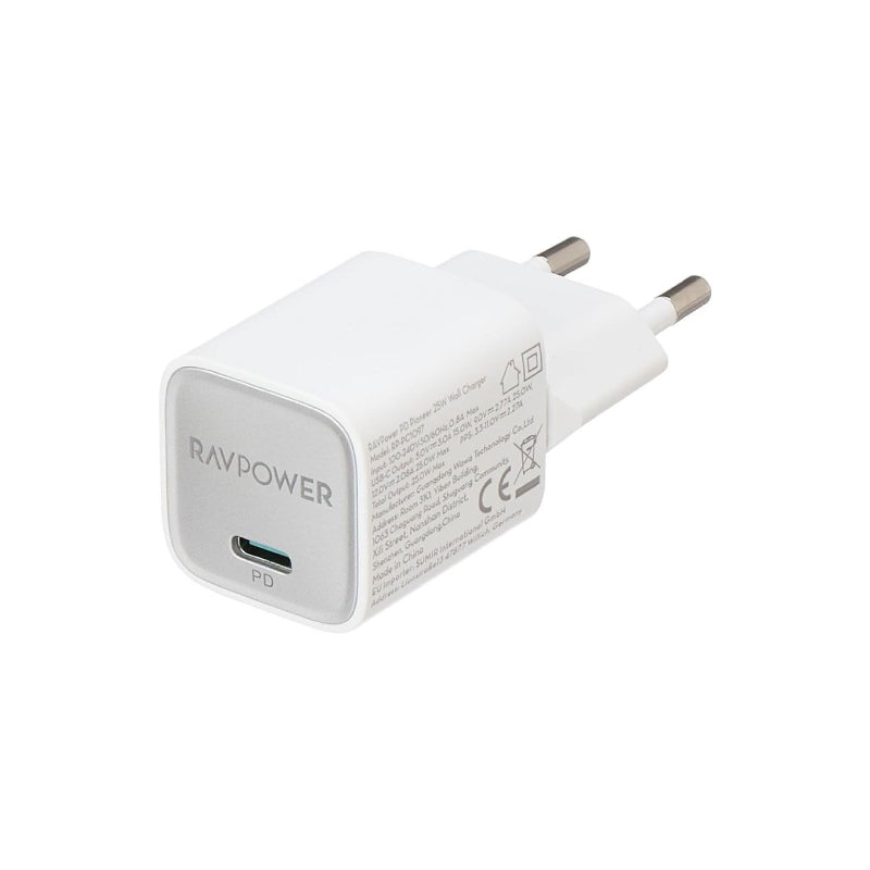 راف باور شاحن منزلي 25 واط PD USB-C ابيض