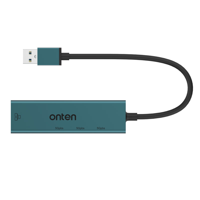 اونتن بطاقة شبكة USB 3.0 + محول جيجابت إيثرنت HUB بثلاثة منافذ، OTN-5221