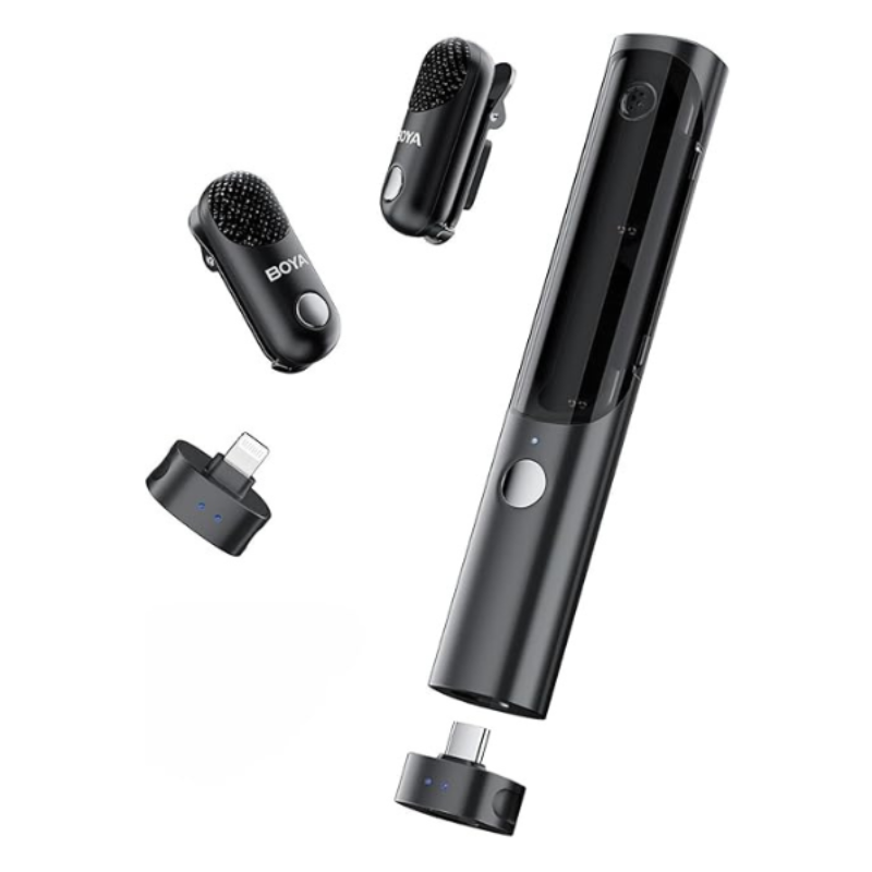 بويا ماچيك-04 ميكروفون لاسلكي ميكروفون قابل للتحويل مع USB-C وLightning