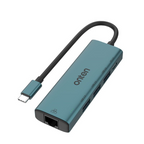 أونتن 5 في 1 موزع USB-C Type-C إلى USB 3.0 مع مدخل 5V وبطاقة شبكة بسرعة 100Mbps، UC121
