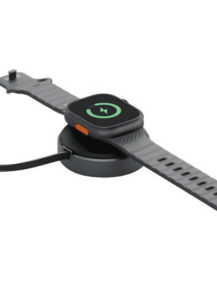 ENERGEA MagDuo Arc Ultra Compact 2-in-1 Wireless Charger with Built in USB C-Cable GUN
