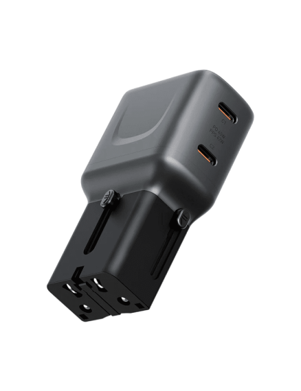 ENERGEA TravelGo Adapter 45 With 2 Port USB-C 45W GUNMETAL