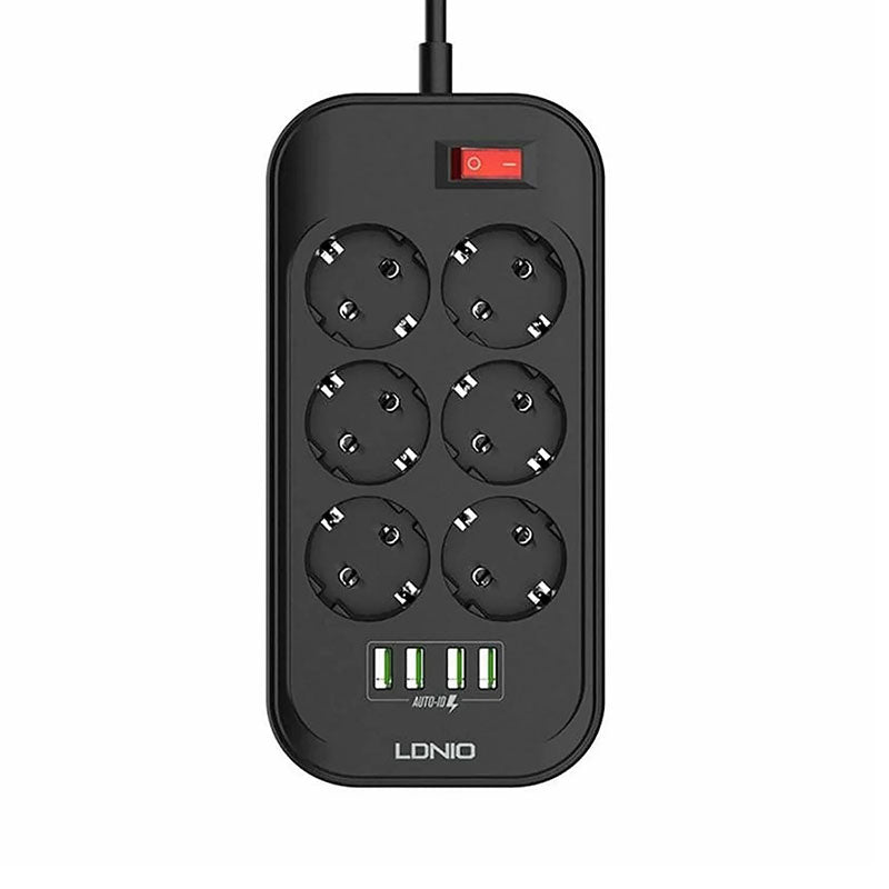 لدنيو مشترك كهرباء 6 منفذ 4 USB 17 وات 2 متر
