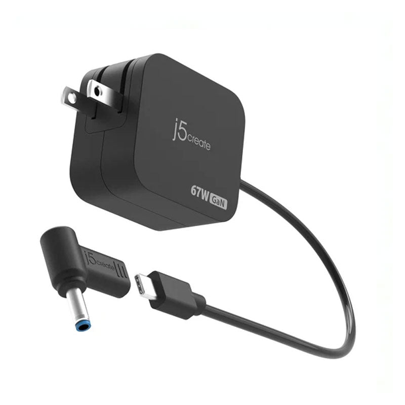 j5create 67W GaN PD USB-C® Mini Charger with 4.5 mm DC Converter JVA11
